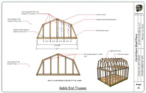 12x16 gambrel shed material list gambrel barn shed plans