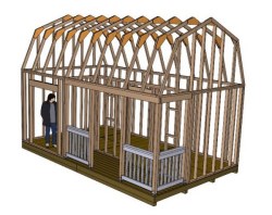 Barn Shed Plans, Small Barn Plans, Gambrel Shed Plans